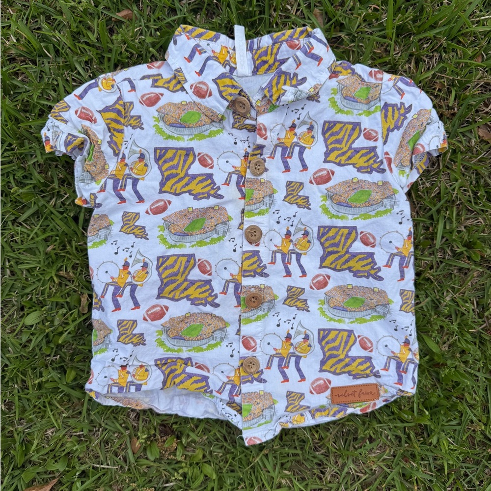 Velvet Fawn LSU Kids Button-Up Shirt